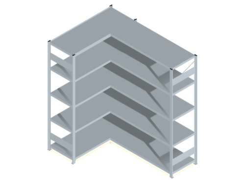 hofe System-Steckregal in Standard Bauart, Höhe x Breite x Tiefe 2000 x 1360 x 535 mm, 5 Böden