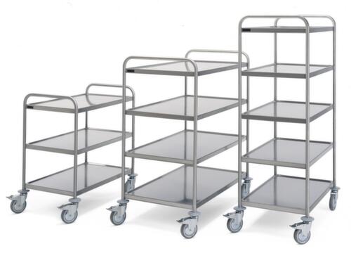 Hupfer Edelstahl-Etagenwagen mit Antidröhnmatten