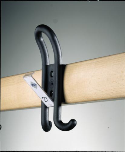 C+P Umkleidebank schwarzgrau mit Haken und PVC-Leisten