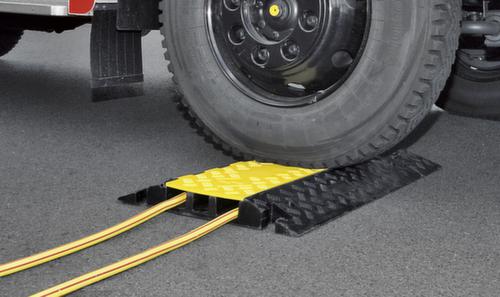 Moravia Endstück MORION für breite Kabelbrücke, Breite 600 mm, gelb/schwarz