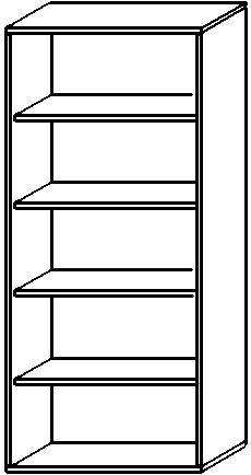 Gera Büroregal Pro mit Rückwand, Breite 800 mm, 5 OH