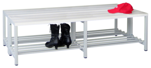 PAVOY Umkleidebank Basis RAL7035 mit Kunststoffleisten