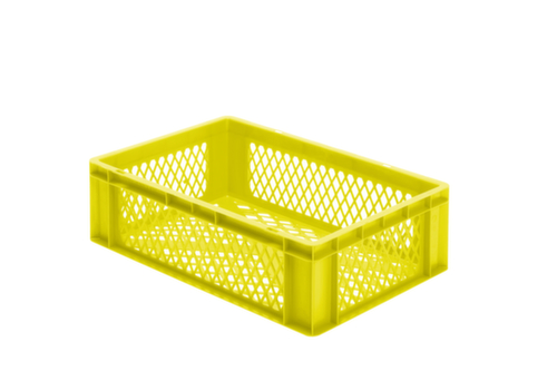 Euronorm-StapelbehÀlter WÀnde + Boden durchbrochen, gelb, Inhalt 33 l