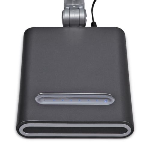 MAUL Dimmbare LED-Tischleuchte MAULpure, Licht kaltweiß (tageslichtweiß), silber