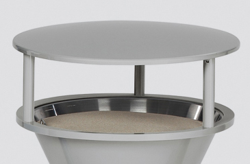 Schutzdach fĂŒr Standascher, RAL9006 WeiĂaluminium