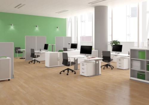 Gera Höhenverstellbarer Schreibtisch Pro mit C-FuĂgestell in silber