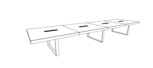 Quadrifoglio Konferenztisch T45, Breite x Tiefe 5600 x 1400 mm, Platte Nussbaum
