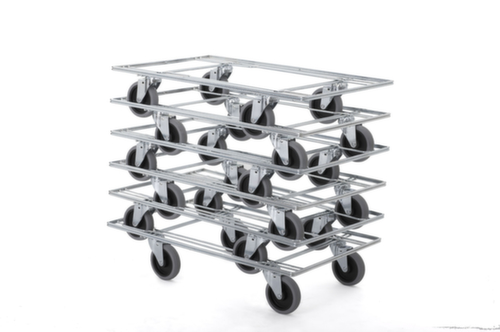 Transportroller mit offenem Winkelrahmen, Traglast 200 kg, Elastik-Bereifung