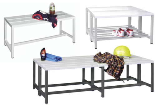 PAVOY Umkleidebank Basis mit Haken und Kunststoffleisten