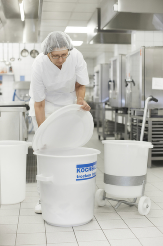 Tonne lebensmittelgeeignet, naturweiss, 75 l, rund