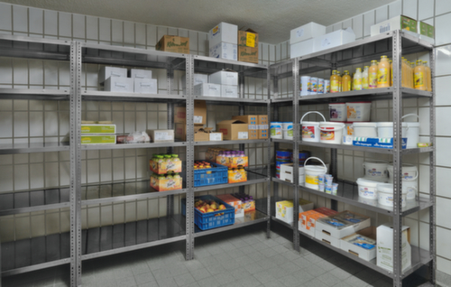 hofe Edelstahl-Regal, Höhe x Breite x Tiefe 2500 x 1000 x 500 mm, 6 Böden