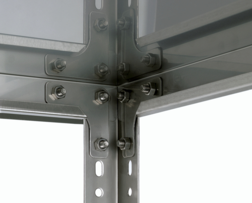 hofe Edelstahl-Regal, Höhe x Breite x Tiefe 2500 x 1000 x 500 mm, 6 Böden