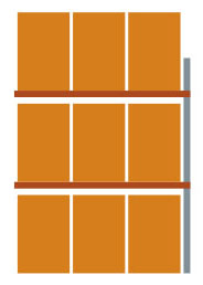 META Palettenregal MULTIPAL für 9 Paletten, 2785 mm breit, 3 Lagerebenen