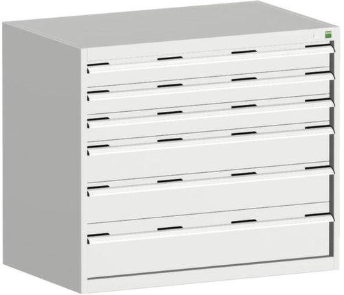bott Schubladenschrank cubio Grundfläche 1050x750 mm, 6 Schublade(n), RAL7035 Lichtgrau/RAL7035 Lichtgrau
