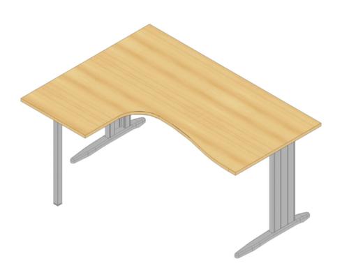 Quadrifoglio Schreibtisch Practika mit C-Fußgestell