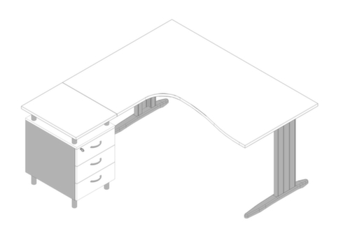 Quadrifoglio Büro-Set Practika mit 1 Schreibtisch, 1 Standcontainer