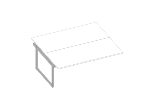 Quadrifoglio Anbautisch Practika für Benchtisch mit Kufengestell, Breite x Tiefe 1800 x 1600 mm, Platte weiß