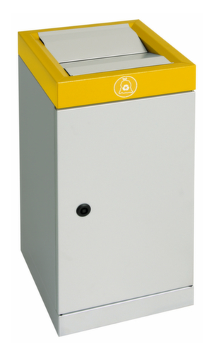 stumpf Nicht brennbarer AbfallbehÀlter, 30 l, RAL7035 Lichtgrau, Deckel RAL1003 Signalgelb