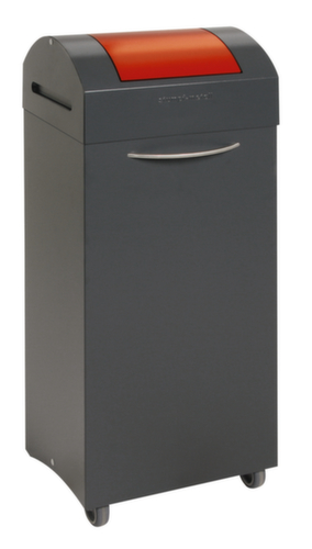 stumpf fahrbarer Wertstoffbehälter, 75 l, RAL7016 Anthrazitgrau, Deckel rot