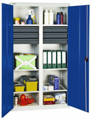 stumpf Hoher Werkzeugschrank Serie 3000 mit ausziehbaren Wannenböden + Schubladen, Breite 1000 mm