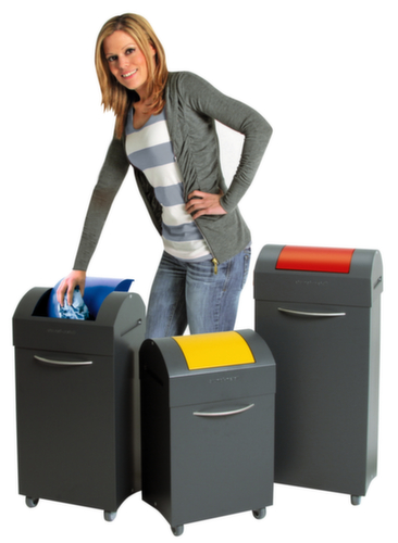 stumpf fahrbarer Wertstoffbehälter, 45 l, RAL7016 Anthrazitgrau, Deckel gelb