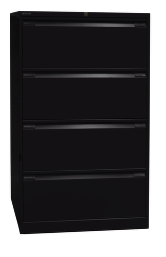 Bisley Hängeregistraturschrank, 4 Auszüge, schwarz/schwarz
