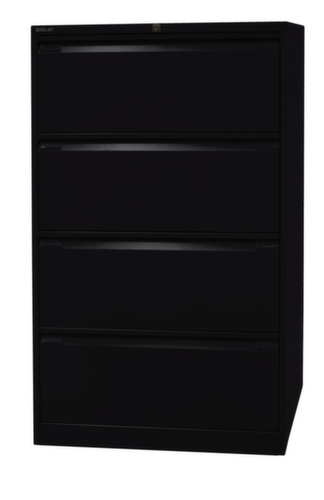 Bisley Hängeregistraturschrank, 4 Auszüge, schwarz/schwarz