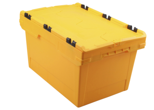 Allit Euronorm-Mehrwegbehälter ProfiPlus CrocoLid 40/32, gelb, Länge x Breite 600 x 400 mm, Krokodildeckel