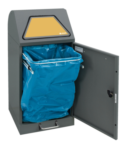 stumpf Wertstoffbehälter Modul-Vario 60 anthrazit + Einwurfklappe selbstschließend, 60 l, graualuminium, Deckel graualuminium