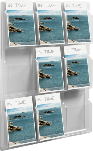 helit Wandprospekthalter "the clearly", 9 Ablagen, Gestell transparent