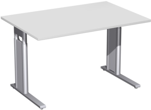 Gera Höhenverstellbarer Schreibtisch Pro mit C-FuĂgestell in silber