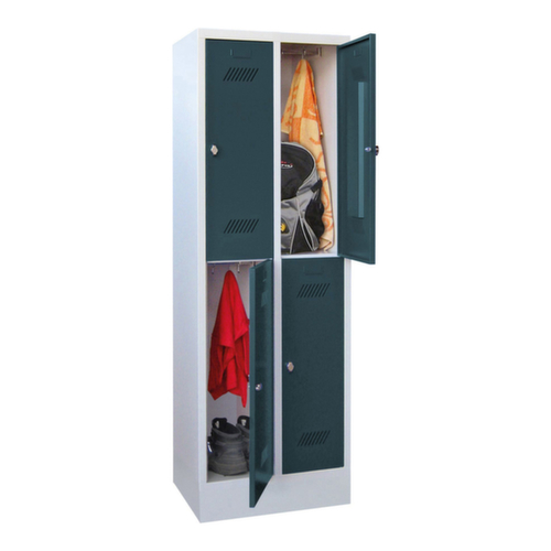 PAVOY Doppelstöckiger Garderobenschrank Basis mit 2x2 Abteilen, Abteilbreite 300 mm