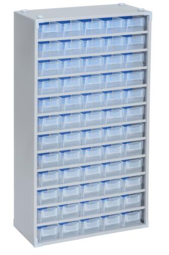 Allit Schubladenmagazin VarioPlus Pro M 57/120 mit GehÀuse aus Stahl, 60 Schublade(n), silber/transparent