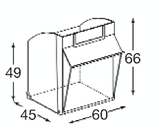 Magazinschrank mit Klappkästen, 80 Kästen, transparent