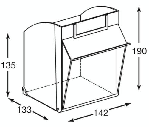 Magazinschrank mit KlappkÀsten, 56 KÀsten, transparent