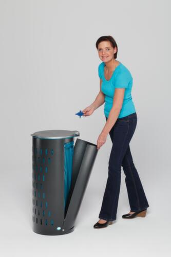 Lochblech-Müllsackständer, für 120-Liter-Säcke, antiksilber, Deckel silber
