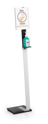 Desinfektionsmittelspender mit variabler Flaschenaufnahme, mit Armhebel