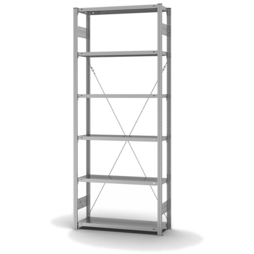 hofe System-Steckregal in Standard Bauart, Höhe x Breite x Tiefe 2500 x 1060 x 335 mm, 6 Böden