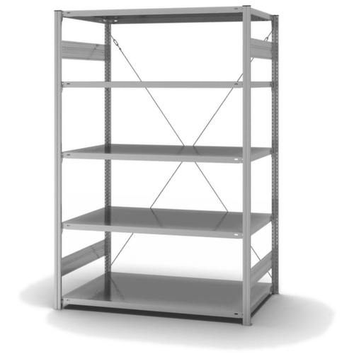 hofe System-Steckregal in Standard Bauart, Höhe x Breite x Tiefe 2000 x 1360 x 835 mm, 5 Böden