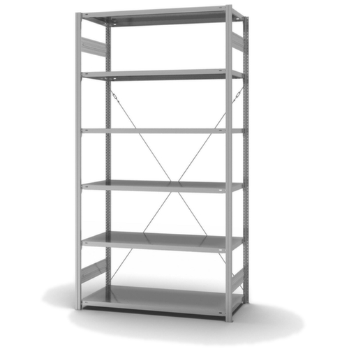 hofe System-Steckregal in Standard Bauart, Höhe x Breite x Tiefe 2500 x 1360 x 635 mm, 6 Böden