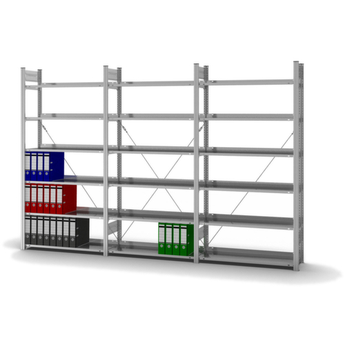 hofe Akten-Steckregal Anbaufeld, 6 Böden, mit korrosionsschützender Zinkbeschichtung
