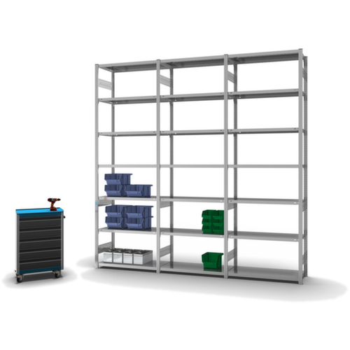 hofe Traversenregal in Standard Bauart, Höhe x Breite x Tiefe 3000 x 1060 x 435 mm, 7 Böden