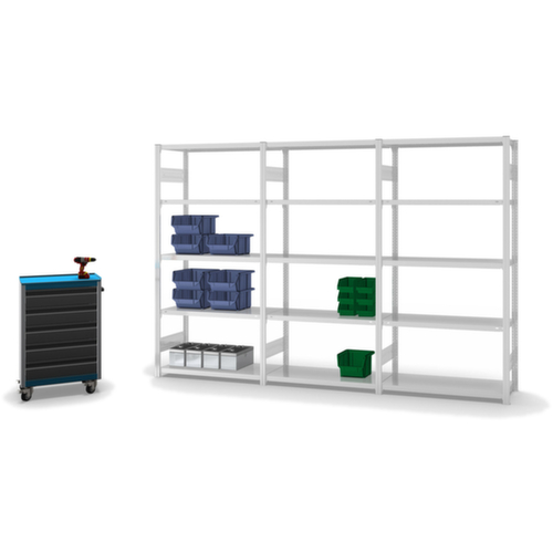 hofe Traversenregal in mittelschwerer Bauart, Höhe x Breite x Tiefe 2000 x 1060 x 435 mm, 5 Böden