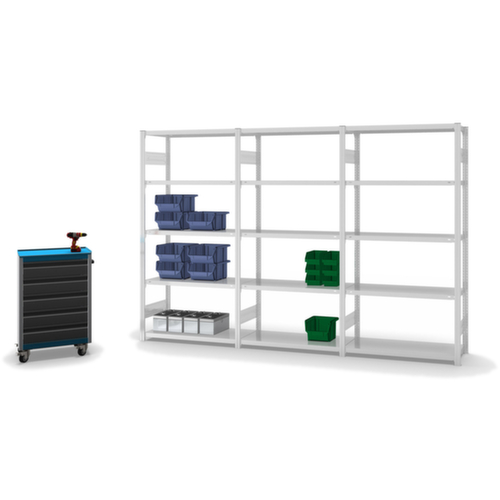 hofe Traversenregal in Standard Bauart, Höhe x Breite x Tiefe 2000 x 1010 x 435 mm, 5 Böden