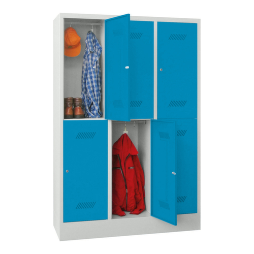 PAVOY Doppelstöckiger Garderobenschrank Basis mit 3x2 Abteilen, Abteilbreite 400 mm