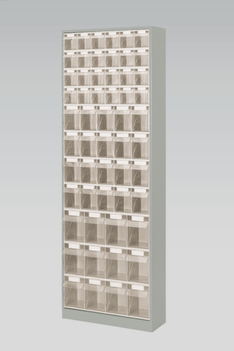 Magazinschrank mit KlappkÀsten, 56 KÀsten, transparent