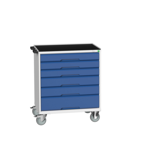 bott Werkzeugwagen verso, 6 Schubladen, RAL7035 Lichtgrau/RAL5010 Enzianblau