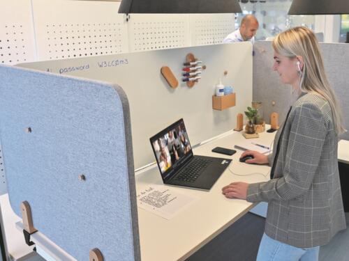 Legamaster Schallabsorbierende Tischtrennwand ELEMENTS, Höhe x Breite 600 x 800 mm, Wand grau