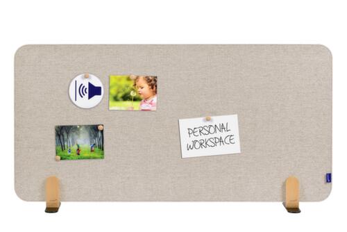 Legamaster Schallabsorbierende Tischtrennwand ELEMENTS, Höhe x Breite 600 x 1200 mm, Wand beige