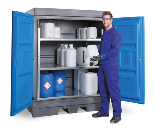 Gefahrstoffschrank Typ D für Kleingebinde, Höhe x Breite x Tiefe 1980 x 1560 x 1080 mm